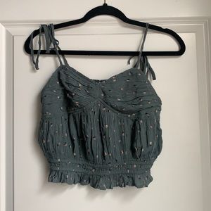 Flowered Green Tank top
